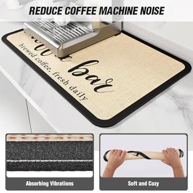 DK177 Coffee Mat - Dish Drying Mat for Kitchen Counter , Hide Stain, Absorbent with Waterproof Rubber Backing, Fit Kitchen Dish Rack Bar Accessories, 19" x 12" - Image 5