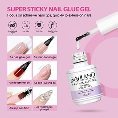 SAVILAND Almond Gel Nail Kit: Nail Drill Kit U V Lamp for Nails 500PCS Almond Nail Tips Gel Nail X Kits Nail Glue Easy Use Manicure Tool Extension Set DIY At Home Salon Gift for Women - Image 6
