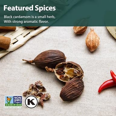 Soeos Black Cardamom Pods, 6 Ounces, NON GMO Verified, Kosher, Smoky Flavor, Freshly Dried Cardamom Seeds, Perfect for Asian and India Cooking Spice - Image 5
