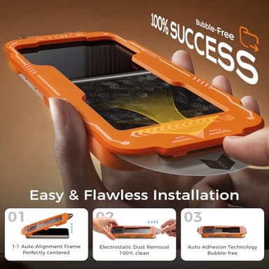 NeverBreak 9H+ Hardness for iPhone 16 Pro Max Screen Protector 12FT Military Grade Protection (Scratch, Shatter, Drop Resistance) 16 ProMax Tempered Glass Full Edge Coverage Case Friendly 6.9" 2 Pack - Image 5