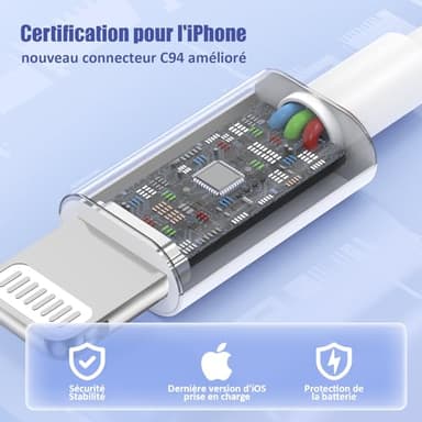 4Pack USB C to Lightning Cable 6FT, Fast Charging Cord for iPhone 14, Replacement for Apple Original Charger Cable for iPhone 14 13 12 11 Pro 11 XS MAX XR 8 7 6s Plus - Image 3