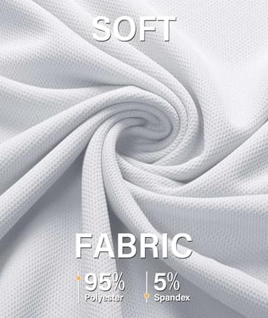 ZITY 5 Pack Mens Polo Shirt Short Sleeve Sports Golf Tennis T-Shirt Moisture-Wicking Summer Shirts White M - Image 4