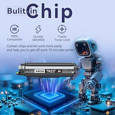 TN227 high yield toner cartridge 4 pack(with chip) Compatible Replacement for brother tn227 tn227bk tn223 tn-227 tn-227bk toner for HL-L3270CDW MFC-L3770CDW MFC-L3710CW HL-L3290CDW MFC-L3750CDW Prints - Image 2