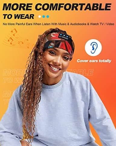 LC-dolida Sleep Headphones Headband Bluetooth 5.4, Sports Headband Earphones Wireless with Speaker Microphone USB C for Women Sleeping Gift Workout Jogging Yoga Insomnia Travel Meditation, Butterfly - Image 7