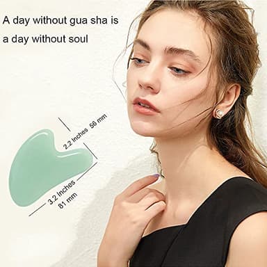 Ditind Gua Sha, Jade Stone Gua Sha Massage Tool, Guasha Tool for Face and Body Skin Massage. Gua Sha Set for Toxins Prevents Wrinkles for SPA Acupuncture, Therapy Trigger Point Treatment. - Image 5