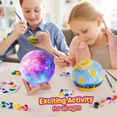 Paint Your Own Moon Lamp Kit, Cool Gifts DIY 3D Moon Night Light, Arts and Crafts for Kids Ages 8-12，Space Art Supplies Craft Kits, Girls Boy Birthday & Christmas Gifts Ages 3 4 5 6 7 8 9 10 11 12+ - Image 5