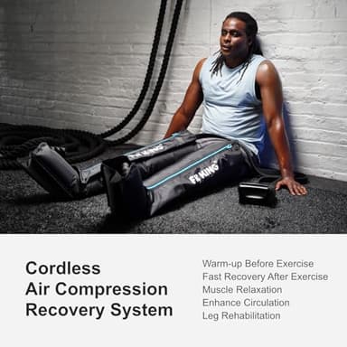FIT KING Air Compression Recovery System, Cordless Full Leg Massager with Dynamic Pressure, Reduces Muscle Pain and Improves Circulation, Fast Recovery for Athletes (Large) - Image 2