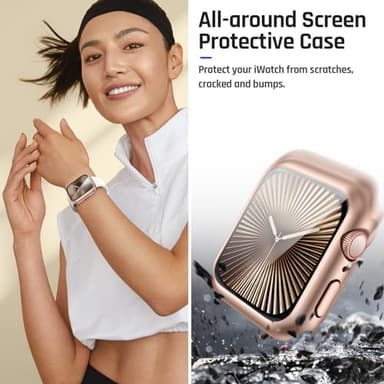 Goton Waterproof Case Compatible for Apple Watch Series 11/10 Screen Protector 42mm, Hard Bumper with Tempered Glass for iWatch 11 Cover 42 mm - Image 5