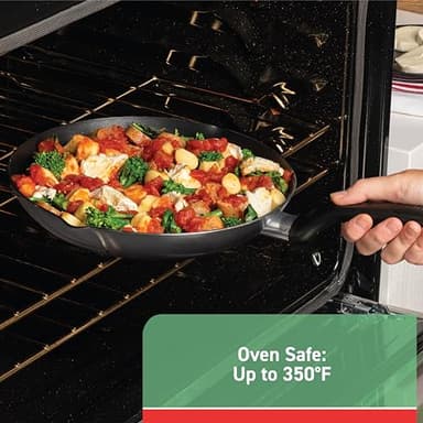 T-fal Initiatives Nonstick Cookware Set 18 Piece, Oven Broiler Safe 350F, Kitchen Cooking Set w/Fry Pans, Saucepans, Saute Pan, Dutch Oven, Griddle, Pots and Pans, Home, Dishwasher Safe, Red - Image 6