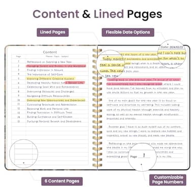 Taja Lined Spiral Journal Notebook for Women, A5 Cute College Ruled Hardcover Notebook for Work & Note Taking, Pretty Journal for Writing, 140 Pages, Flower Garden - Image 3