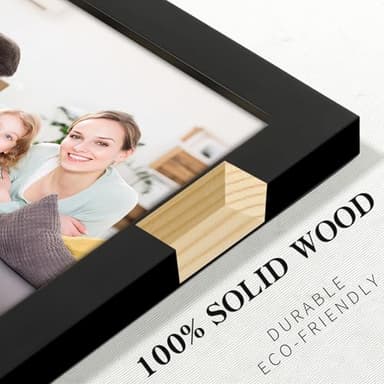 Picture Frames 5x5 2 Pack Made of Solid Wood Black for Wall Mounting and Tabletop Display - Image 2
