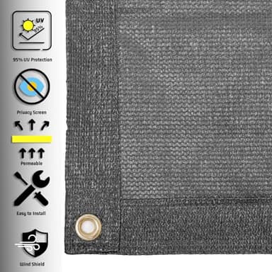 SUNNY GUARD Shade Cloth 6x10 FT Sun Screen Fabric Cover Tarp with Grommets for Pergola Backyard Garden, Dark Grey - Image 4