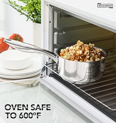 MICHELANGELO Stainless Steel Saucepan Set 1Qt & 2Qt, Premium German Technology Sauce Pans 2 Piece, 18/10 Stainless Steel Sauce Pan Set, Induction Compatible - Image 2