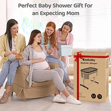 Ezebaby Baby Bassinet Bedside Sleeper, Portable Bedside Bassinet for Baby Newborn Infants with Adjustable 7 Heights and All Mesh Sides, Mattress & Sheet Included - Image 9