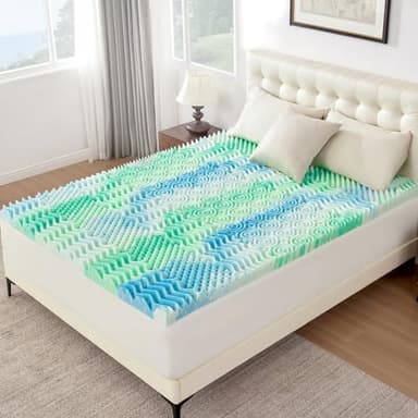 SOOSLEEPY 2 Inch 7-Zone King Memory Foam Mattress Topper Egg Crate Cooling Gel Infused Mattress Pad Bed Topper for Pressure Relief and Back Pain Soft & Breathable, CertiPUR-US Certified - Image 9