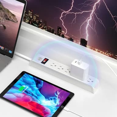 Power Strip Surge Protector, 6 Feet Extension Cord, 600 Joules Surge Protection, Multiple Protection 6 Outlet Strip, ETL Listed - Image 5