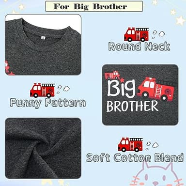 Funnycokid Big Brother Little Brother Matching Outfits Toddler Lil Bro Boy Shirts Set Baby Gifts Clothes - Image 4