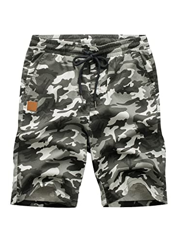 JMIERR Mens Casual Shorts - Fashion Cotton Drawstring Summer Beach Stretch Waist Twill Chino Golf Travel Essentials Cruise Camo Shorts with Pockets for Men 8 Inch Inseam, L, Camouflage 1 - Image 3