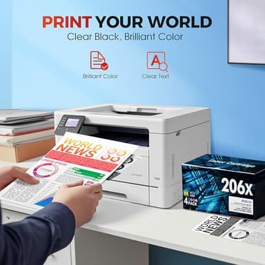 206X Toner Compatible with HP 206X Toner Cartridges 4 Pack High Yield M283fdw Replacement for HP 206A Toner Cartridges Work with Color Laserjet Pro MFP M283fdw M283cdw M255dw | W2110X W2110A Black - Image 5