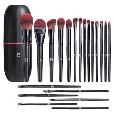 BS-MALL Makeup Brushes Set Professional – 20Pcs Premium Synthetic Foundation Powder Concealers Eye shadows Blush Makeup Brushes with Black case - Image 1