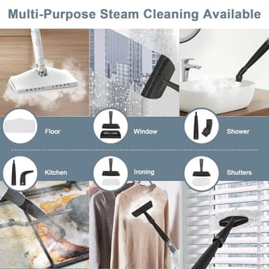 Steam Cleaner, 6 in1 Rotated Steam Mop Cleaner with 2 Modes, 2 Microfiber Pads, 400ML Removable Tank, 23FT Power Cable, Detachable Steam Mops for Floor, Laminate Floor, Tiles Cleaning (White) - Image 5