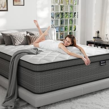 Ruoysun California King Mattress, 12 Inch Firm Hybrid Cal King Bed Mattress in a Box with Gel Memory Foam, Motion Isolation, Pressure Relief, Cooling Sleep - Image 8