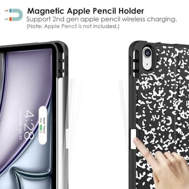 Supveco Case for iPad Air 11 Inch (M3 2025/M2 2024),iPad Air 5th/4th Generation 10.9 Inch 2022/2020 with Pencil Holder-[Auto Wake/Sleep],Premium Folio Stand Soft TPU Back Cover-Book - Image 4