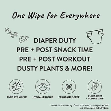 The Honest Company Clean Conscious Multi-Use Wipes | Hypoallergenic + Unscented for Sensitive Skin | Over 99% Water, Compostable, Plant Based, Baby Wipes | Pattern Play, 720 Count - Image 3