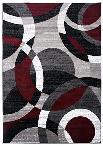 Rugshop Red Modern Geometric Indoor Area Rug, Overlapping Circle Pattern, Fade Resistant, Non-Shedding, for Living Room, Bedroom and Home Office, 5'3" x 7'3" - Image 2