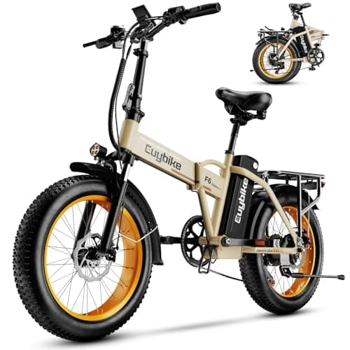 1000W Folding Electric Bike, 48V 20AH Large Removable Battery E Bike, 30+MPH, 80 Miles Max Range, 20" Fat Tire Electric Bicycle for Adults, Adult Electric Bicycles for Commute Beach Snow,Sandstorm - Image 1