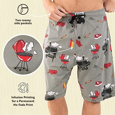 Lazy One Pajama Shorts for Men, Men's Pajama Bottoms, Sleepwear, BBQ, Grills, Steak (Grillin', XX-Large) - Image 6