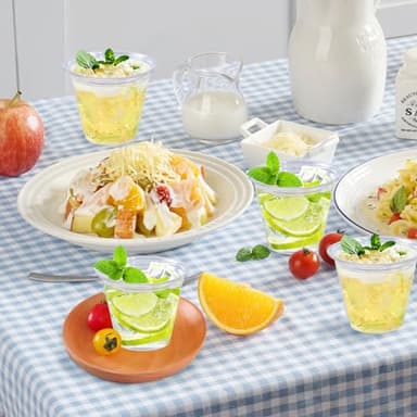 Lamosi 100 Pack 9 oz Clear Plastic Cups, Disposable Cups Wine Cocktail Punch, Sturdy & Food Safe Plastic Cup for Party & Wedding - Image 5