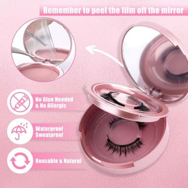 FADLASH 2 Pairs Magnetic Eyelashes with Applicator Waterproof Magnetic Lashes Natural Look Reusable Easy to Wear and Remove(079+B01) - Image 3
