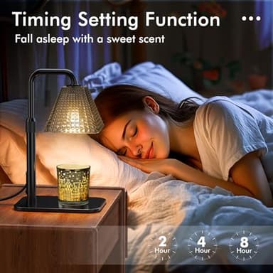 Candle Warmer Lamp with 2 Bulbs, Dimmer Adjustable Height Candle Lamp, 2/4/8H Timer, Home Decor, Wax Melts Warmer for Candle Jar, Thoughtful Daily Gifts for Housewarming, Birthday, Mother, Firends - Image 5
