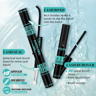 Lash Extension Kit,DIY Eyelash Clusters Kit 168Pcs with Lash Bond and Seal Glue Waterproof,Eyelashes Remover for Lash Cluster Extensions Kit for Beginner,Lashes Applicator Tool(Medusa,D-Mix8-16mm Kit) - Image 4