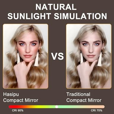 Hasipu Vanity Mirror with Lights, Hollywood 18" x 14" LED Makeup Mirror, 3 Modes Light, Smart Touch Control Dimmable, 360°Rotation, Rounded Rectangle White Frame - Image 5