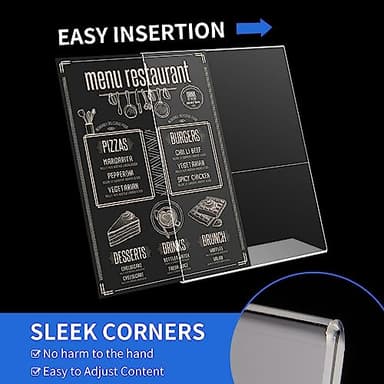 WAEFNO 12 Pack Acrylic Sign Holder 8.5 X 11, L Shape Clear Sign Holder, Clear Plastic Sign Holder Picture Photo Frames, Flyer Document Paper Display Stand for Office Desktop - Image 4