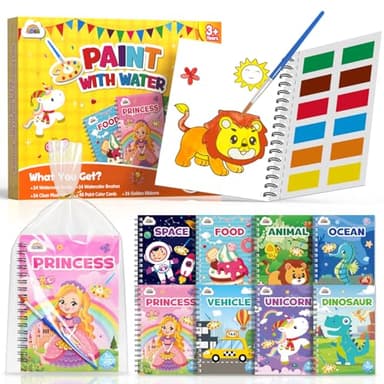 ZMLM 24 Water Coloring Books for Kids Party Favors - Bulk Mini Coloring Books for Kids Ages 4-8,Small Birthday Goodie Bag Stuffers School Teacher Return Gift Art Crafts Classroom Prizes (Classic) - Image 1