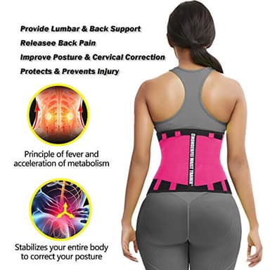 ChongErfei Waist Trainer for Women - Waist Trainer - Waist Trimmer Tummy Control Body Shaper(Hot Pink,Large) - Image 5