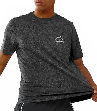 NORTHYARD Men's UPF 50+ Sun Protection Shirts Swim SPF UV Quick Dry Short Sleeve T-Shirts for Athletic Fishing Rash Guard Midnight Heather 2XL - Image 3