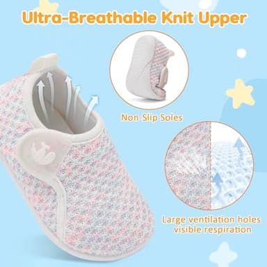 FEETCITY Slip On Toddler Shoes Boys Girls Kids Sport Sneakers Baby First Walking Shoes Breathable Toddler Athletic Running Shoe - Image 4