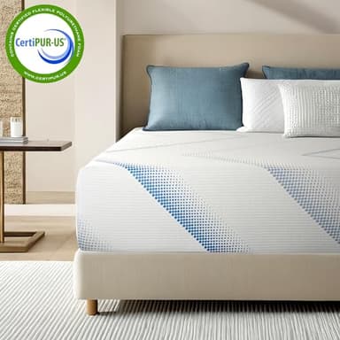 BreezeRest Queen Mattress Medium Firm 12 Inch Memory Foam Colchones Bed in a Box Cooling Gel Green Tea Queen Size Mattress with Breathable Soft Fabric Cover CertiPUR-US Pressure Relieving - Image 8