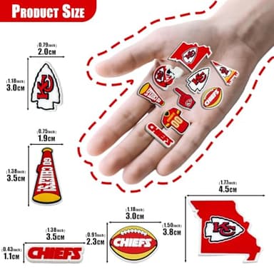 MATHARAGO 8 9 10 11 Pcs Shoe Charms for sports fans Decoration, Different Team Shoes Accessories for Boys Girls Kids Adults Women Men Party Favors Birthday Gifts(QZD-9P-001) - Image 2