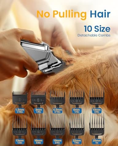 oneisall Dog Clippers for Grooming for Thick Heavy Coats/Low Noise Rechargeable Cordless Pet Shaver with Stainless Steel Blade/Waterproof Dog Shaver for Dogs Pets and Animals (Sliver) - Image 3