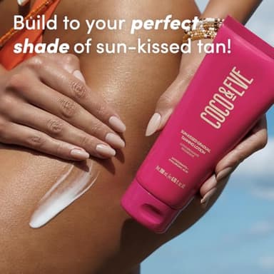 Coco & Eve Sun-kissed Gradual Tanning Lotion - Natural Sunless Moisturizing Tanner with 72H Hydration & Streak-Free, Buildable Glow. Skincare-Infused with Antioxidants and Hyaluronic Acid (6.76 fl oz) - Image 2