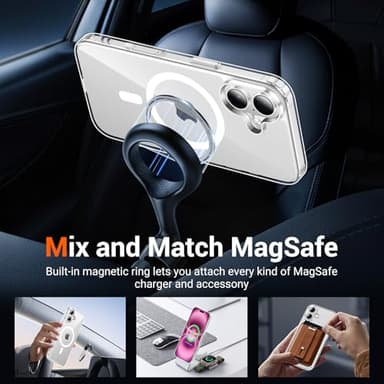 Temdan for iPhone 16 Plus Case Clear, [Compatible with Magsafe][Anti-Yellowing][Military-Grade Protection] Shockproof Slim Magnetic Phone Case for iPhone 16 Plus, Transparent - Image 3