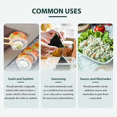 Soeos Wasabi Powder 1.25 oz (35g), Gluten Free, Vegan, Premium Wasabi Powder for Sushi and Sashimi - Image 6