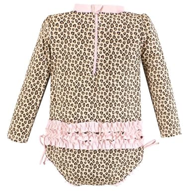 Hudson Baby Baby Girl's Rashguard Swimsuit, Leopard Toddler, 8 Years - Image 2