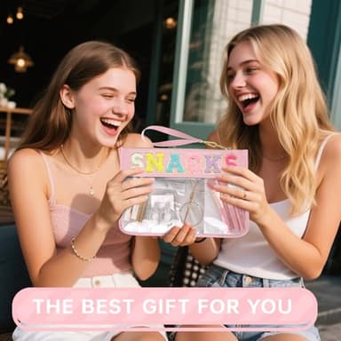 Siwara Snack Bags Clear Pouch for Travel Bag Nylon Clear Cosmetic Bag Makeup Waterproof Bag Portable Glitter Snacks Makeup Beach Pouch Toiletry Bags for Women Girls - Image 5