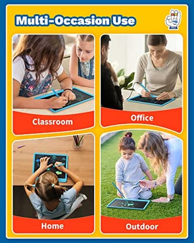 TEKFUN Large Screen 12inch LCD Writing Tablet with Anti-Lost Stylus, Erasable Doodle Board No Mess Drawing Pad, Car Trip Travel Toys for Kids, Birthday Gift for 3 4 5 6 7 Girls Boys - Image 6